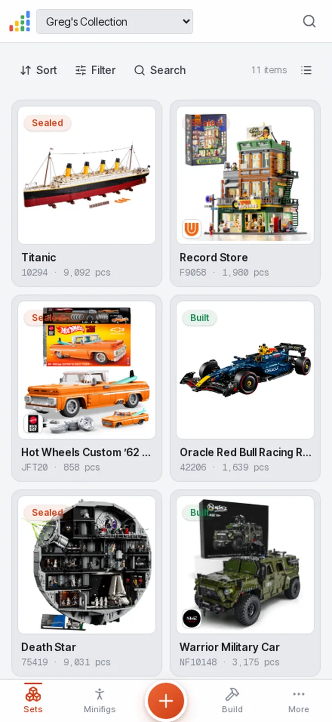 Brickmaster collection grid